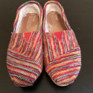 Multicolored TOMS Canvas Moccasins